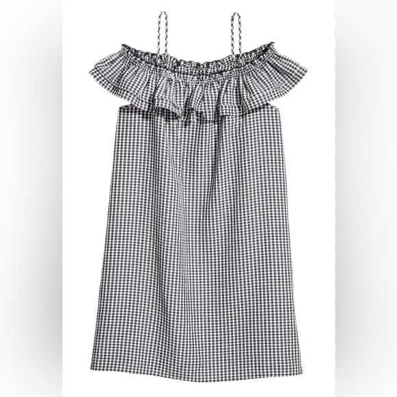 H&M Off The Shoulder Checked Dress - Picture 1 of 11